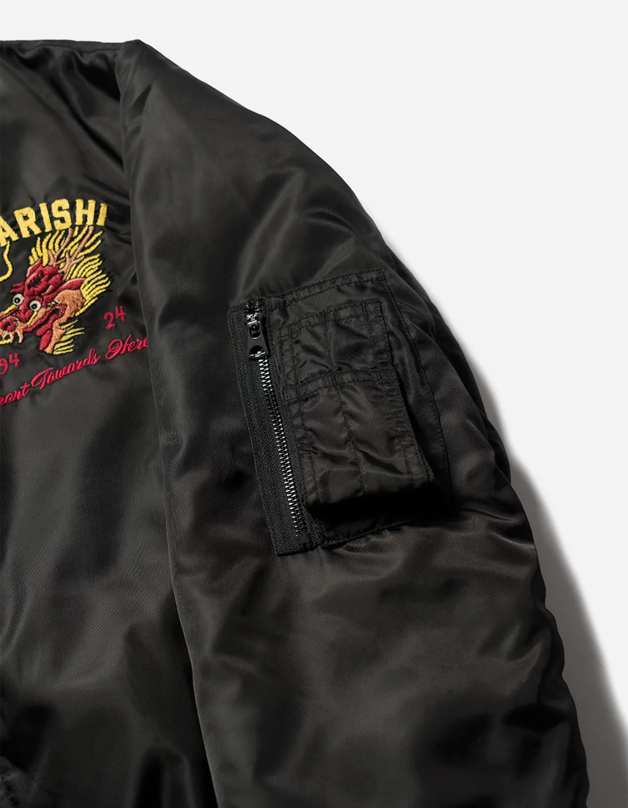 5247 Tour Dragon Map MA1 Jacket Black