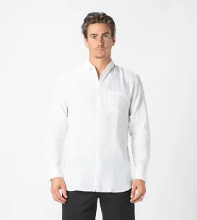 7 Foot LS Linen Shirt White