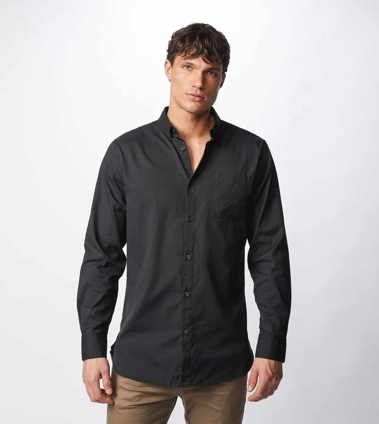 7 Foot LS Oxford Shirt Black