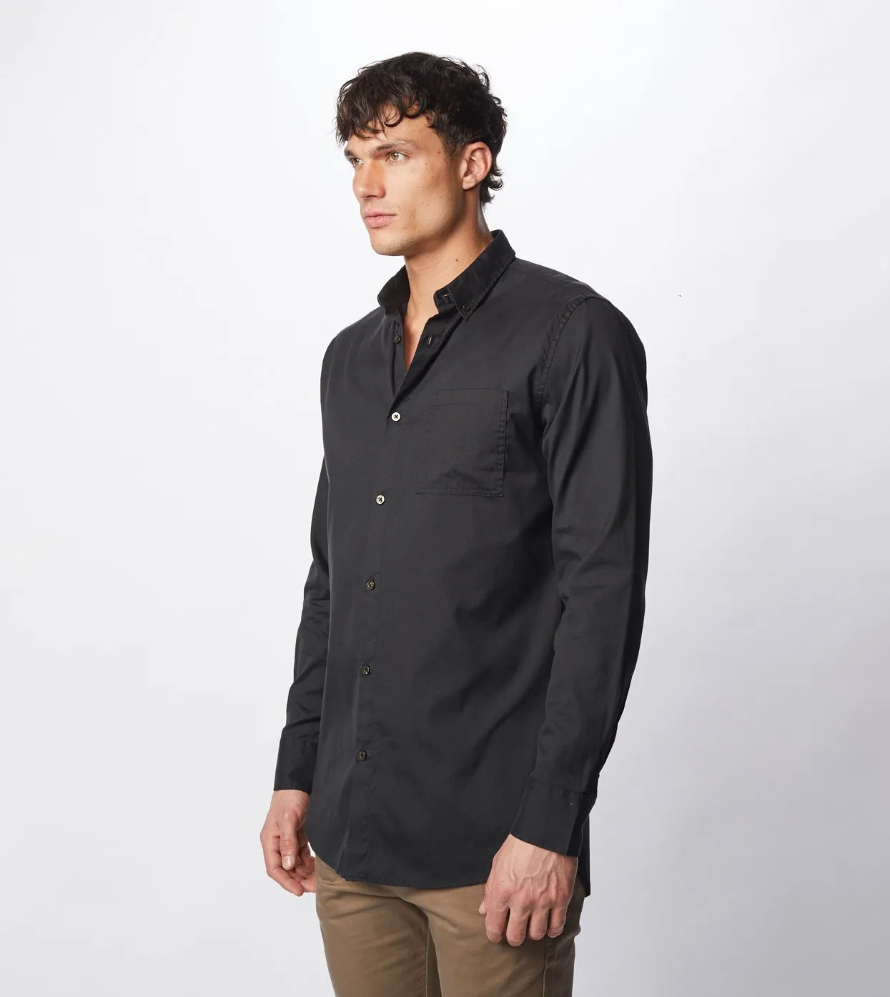 7 Foot LS Oxford Shirt Black