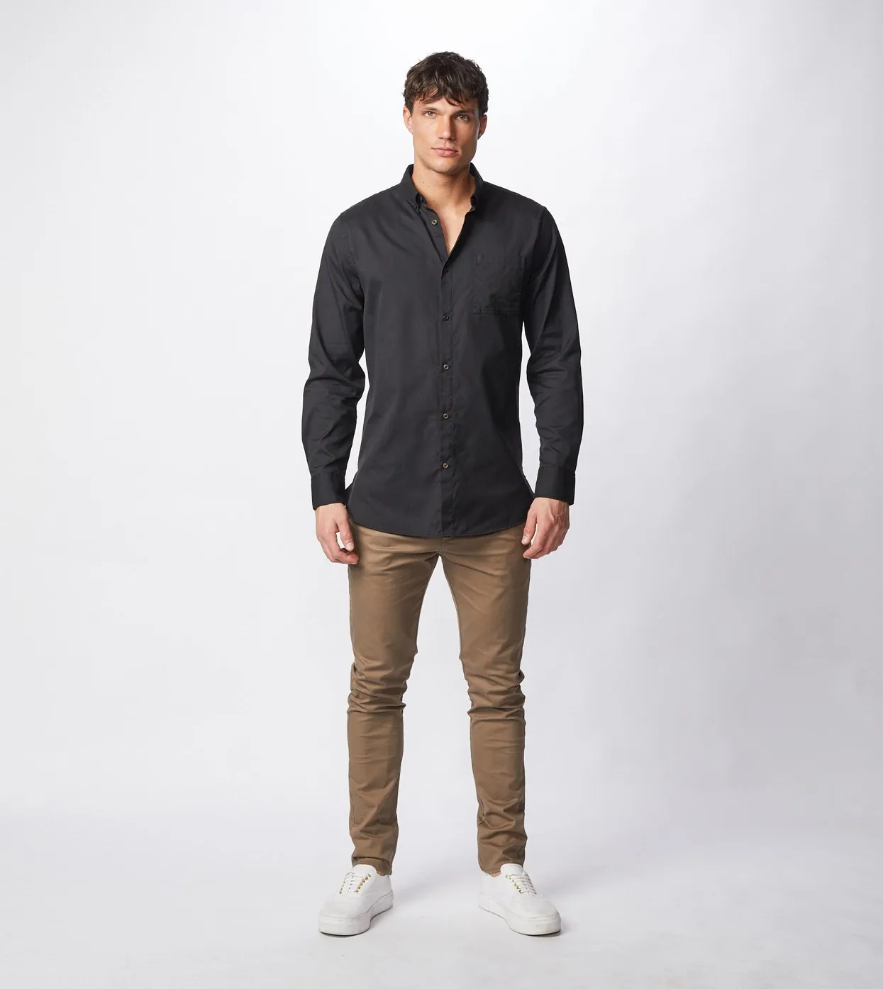 7 Foot LS Oxford Shirt Black