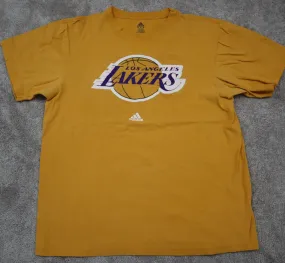 Adidas Los Angeles Lakers Basketball Shirt Boys Large Yellow Graphic T-Shirt