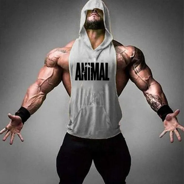 Aidase New Men Bodybuilding Cotton Tank top Gyms Fitness Hooded Vest Sleeveless Shirt Summer Casual Fashion Workout Brand Clothing