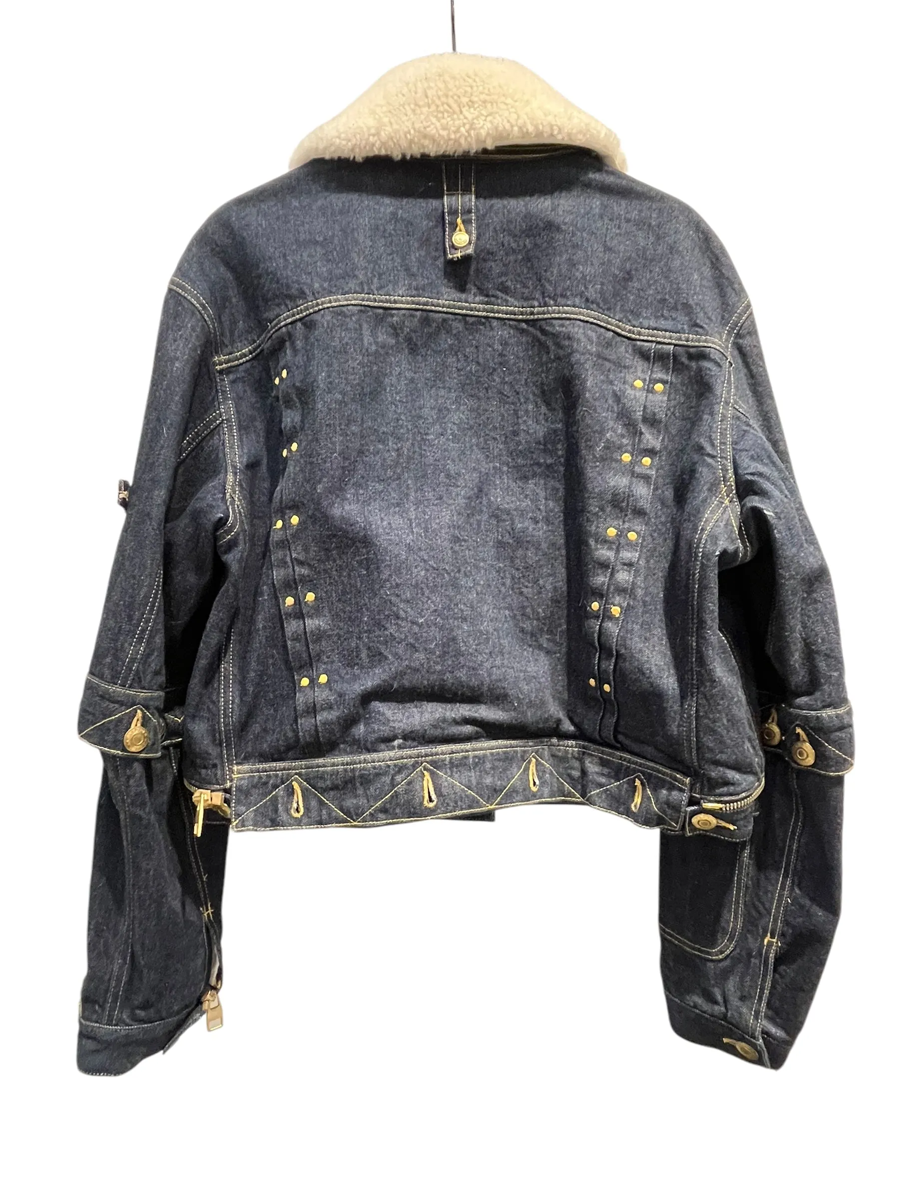 Alexander McQueen/Denim Jkt/46/Denim/NVY/Fur collar