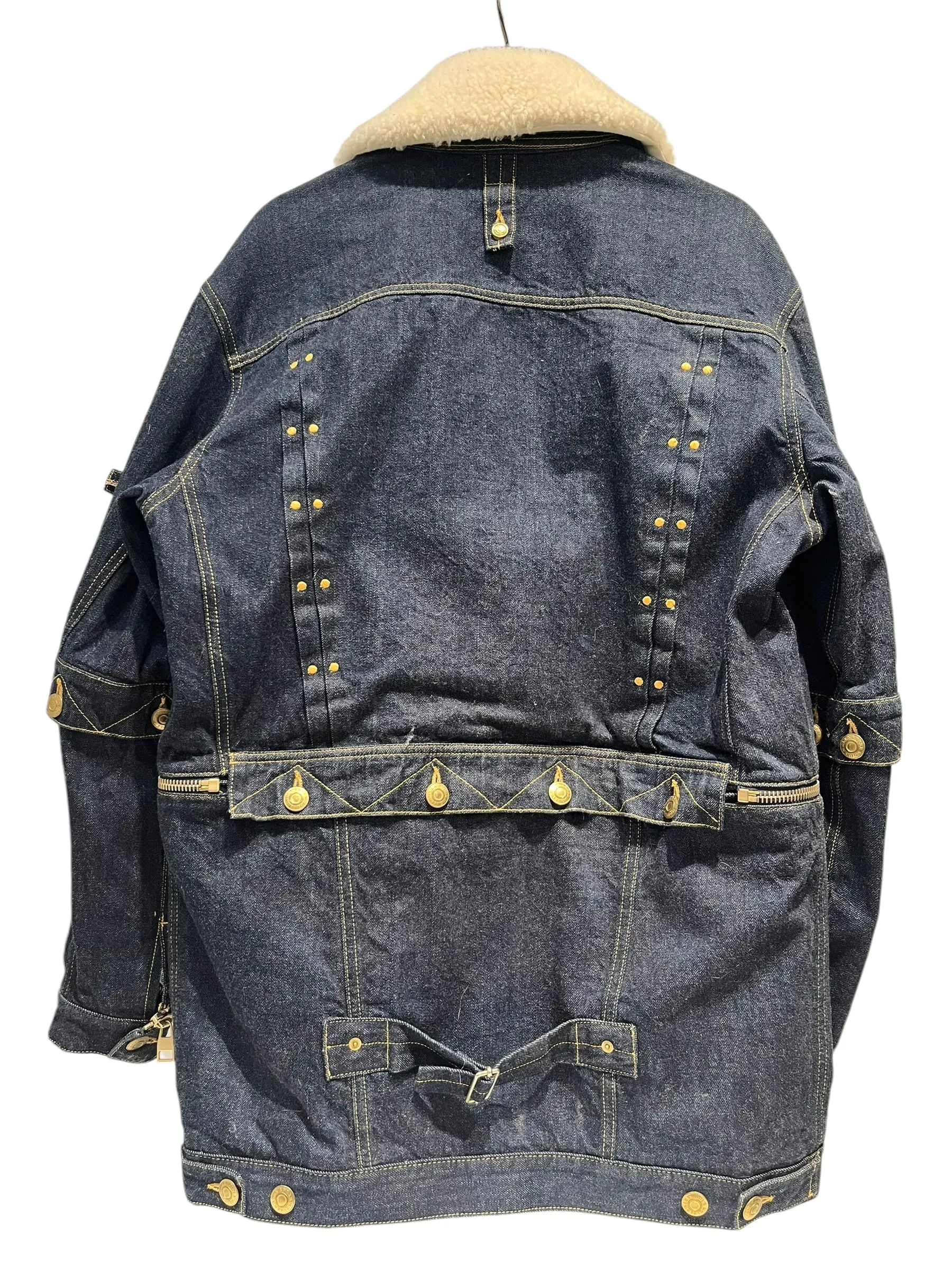 Alexander McQueen/Denim Jkt/46/Denim/NVY/Fur collar