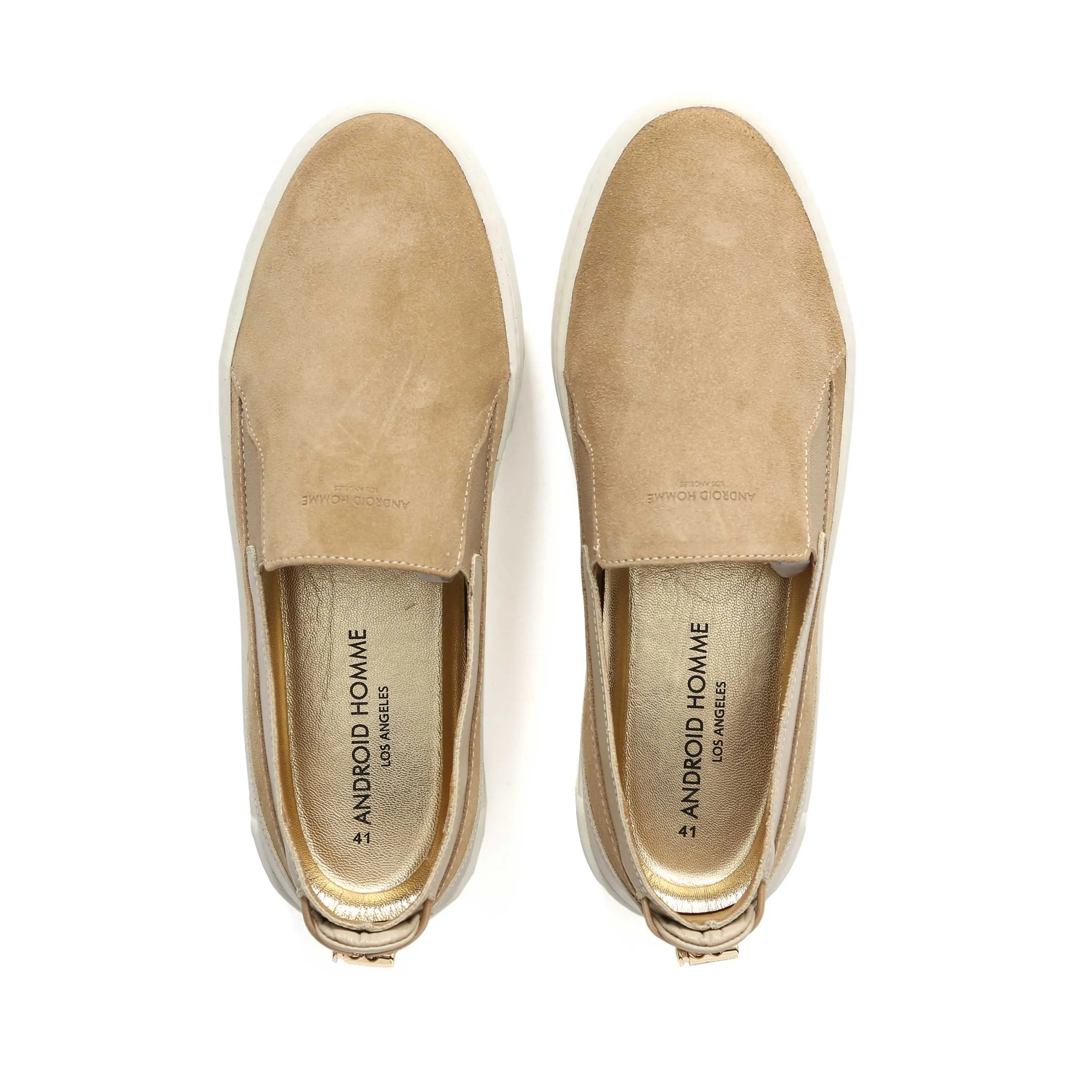 Android Homme Delta Slip Loafer in Beige & Off White