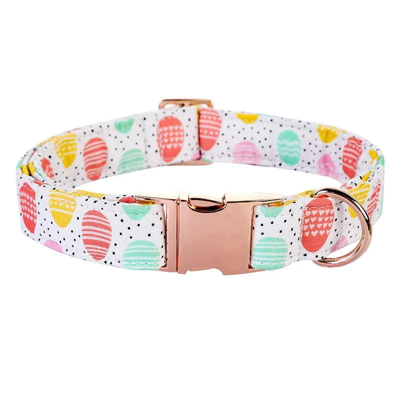 Anniepaw Personalized Easter Dog Collar with Flower Easter Egg Style for All Sizes