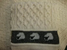 Arran Knit 100% Wool Sheep Scarf