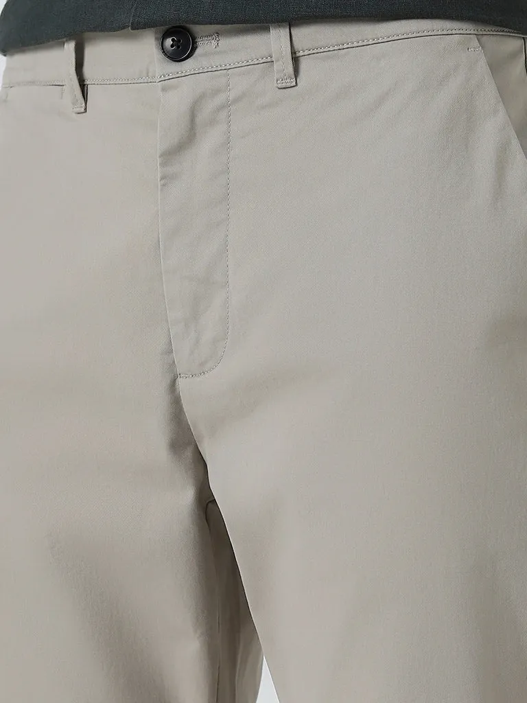 Ascot Beige Relaxed-Fit Mid-Rise Cotton Blend Chinos