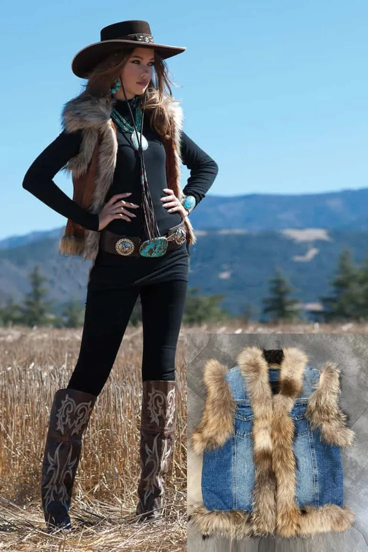 Ashore Western Shop  2022 Winter Western Genuine Raccoon Fur Thick Cotton Vest