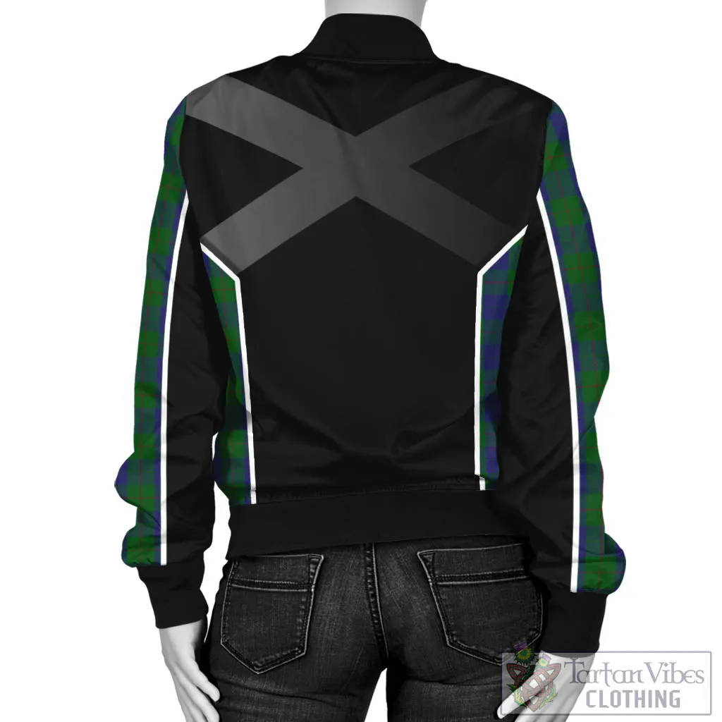 Barclay Tartan Bomber Jacket with Family Crest and Scottish Thistle Vibes Sport Style