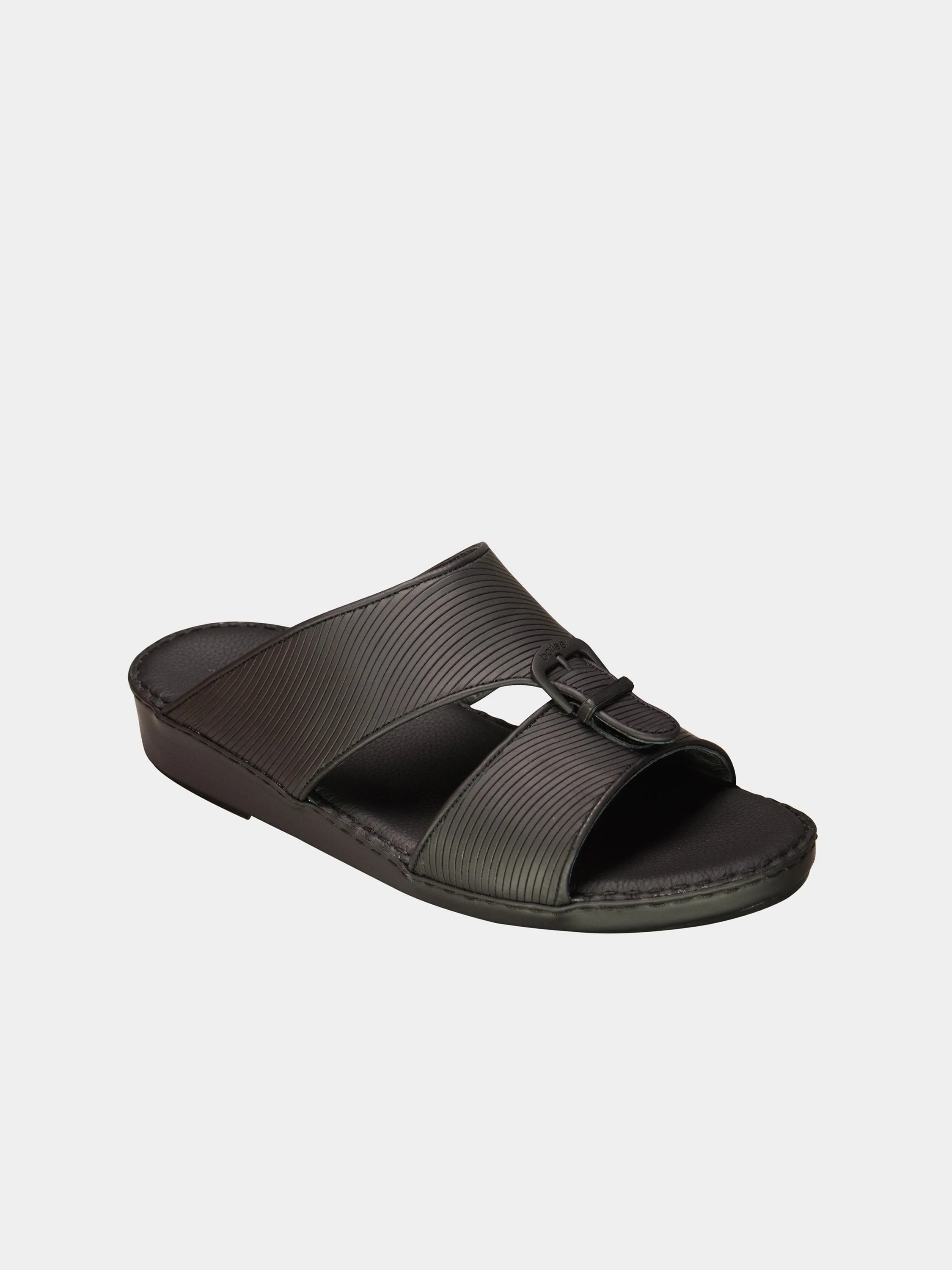 Barjeel Uno 001942 Textured Buckle Arabic Leather Sandals