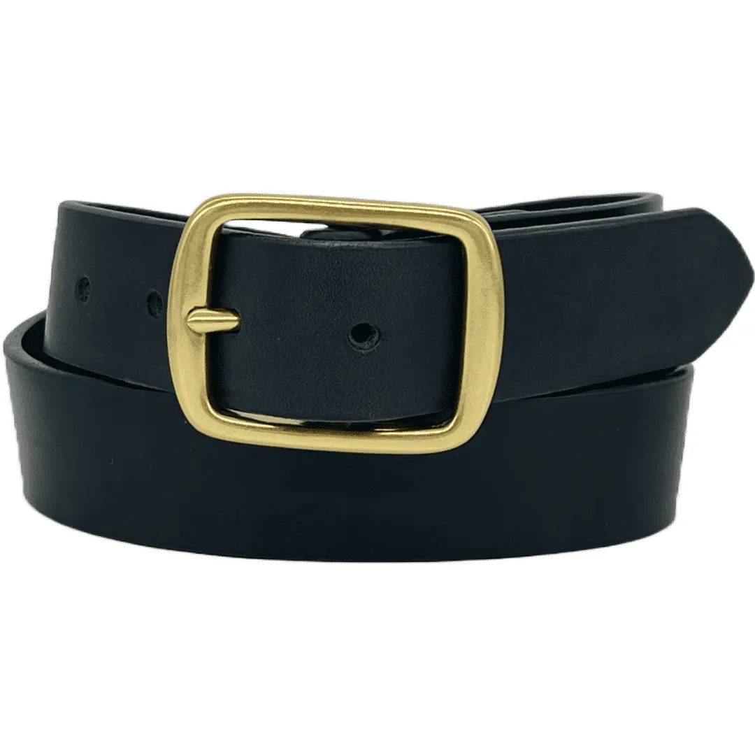 Barnes & Moore - Submariner Belt - Black Leather with Brass