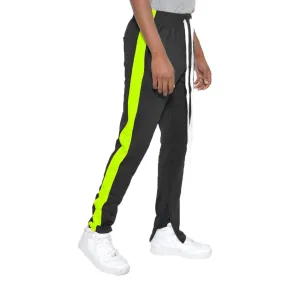 Black & Lime Slim Fit Track Pants