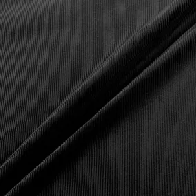 Black Ribbed Cotton Corduroy