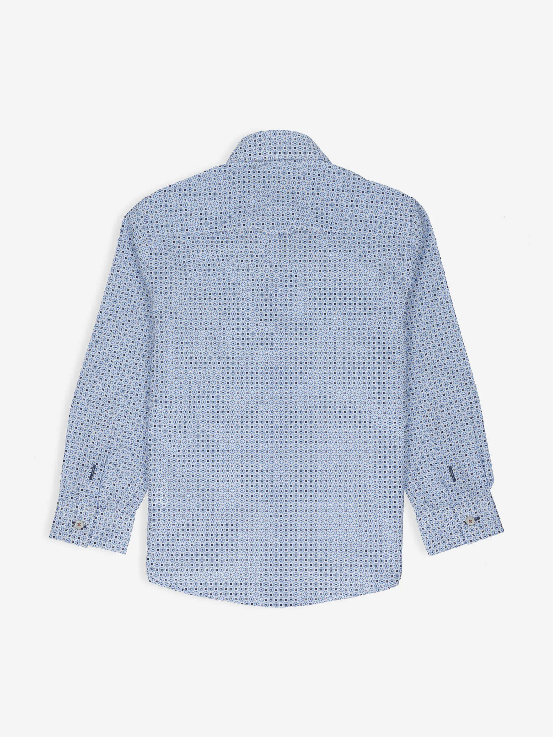 Blue & Black Printed Casual Long Sleeve Shirt