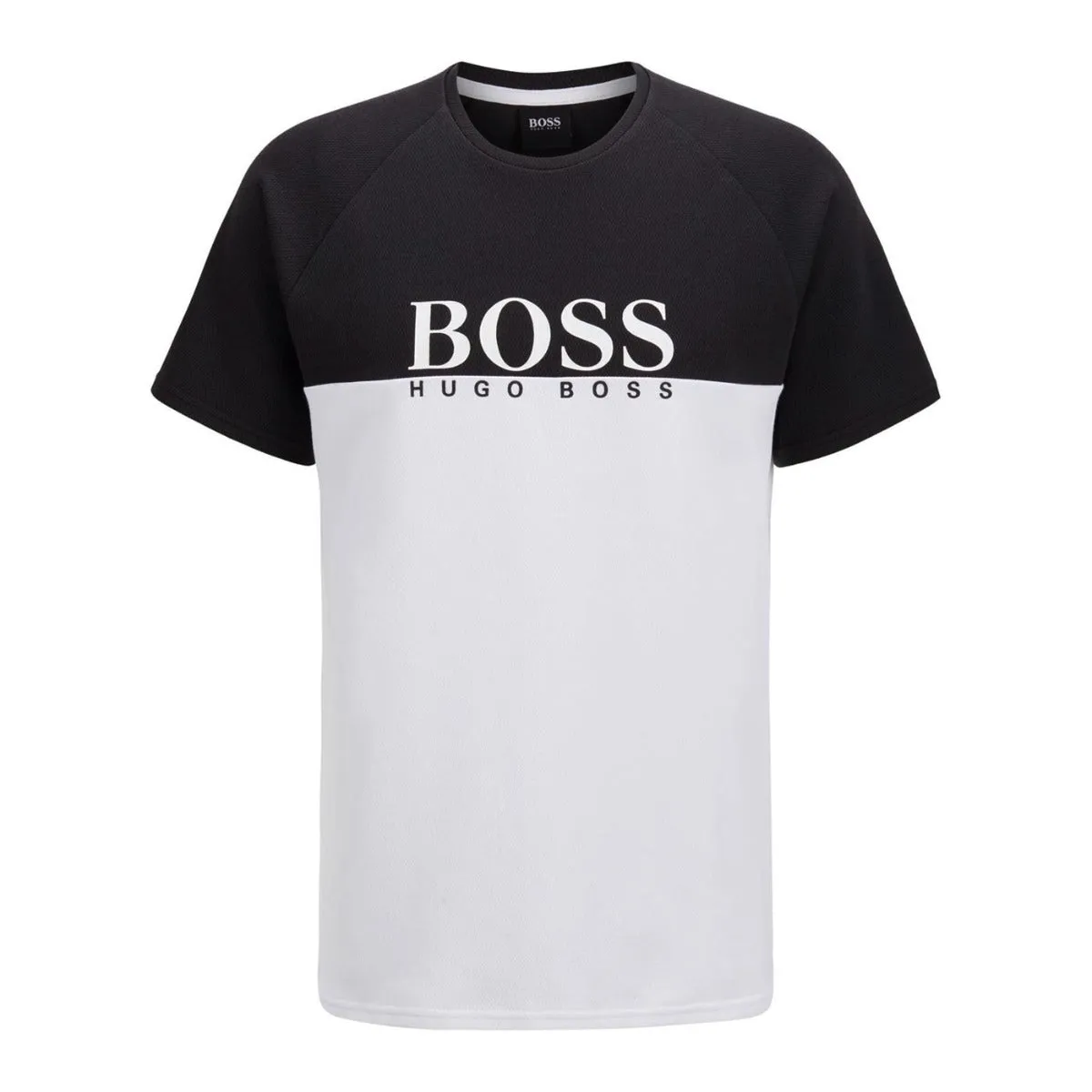 BOSS Jacquard T Shirt in Black & White