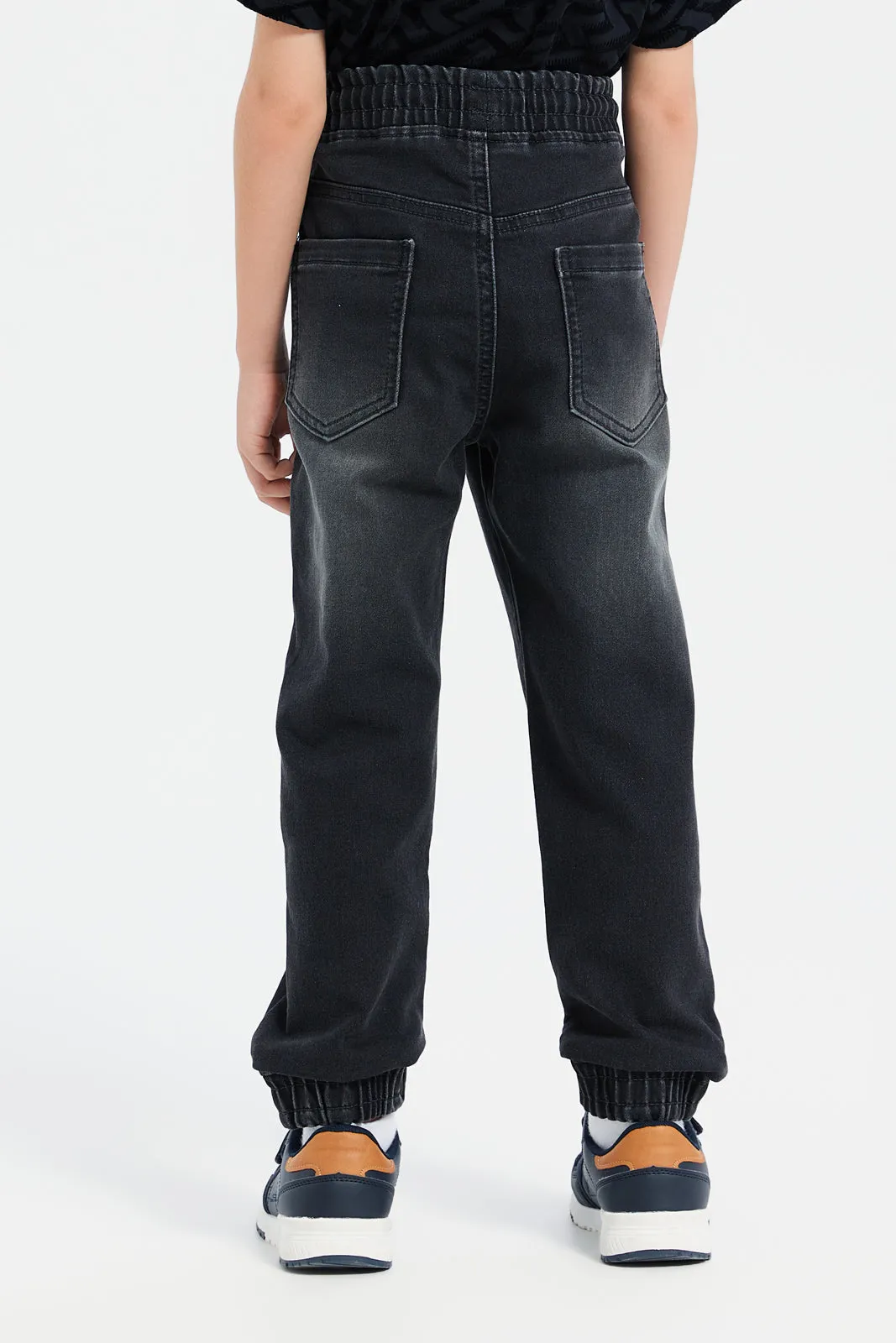 Boys Charcoal Denim Joggers