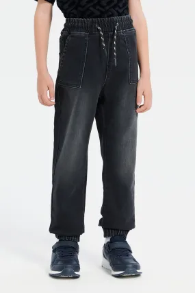 Boys Charcoal Denim Joggers