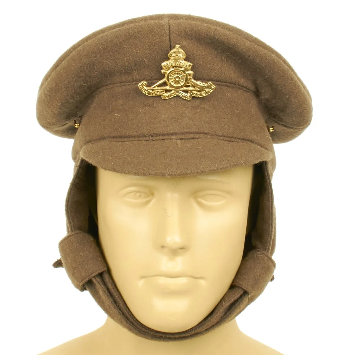 British WWI Gor Blimey 1915 Winter Forage Trench Cap- Wool