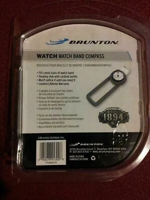 Brunton Tag Along Watch Band Liquid Filled Compass Fits Any Watchband Hiking