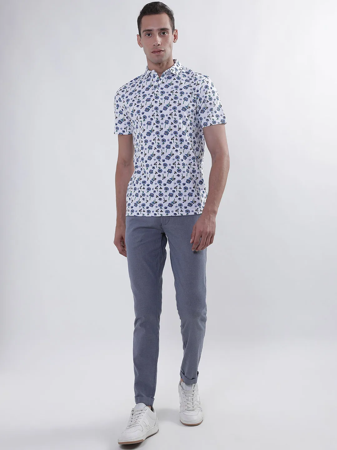 Bruun & Stengade Men White Printed Polo TShirt