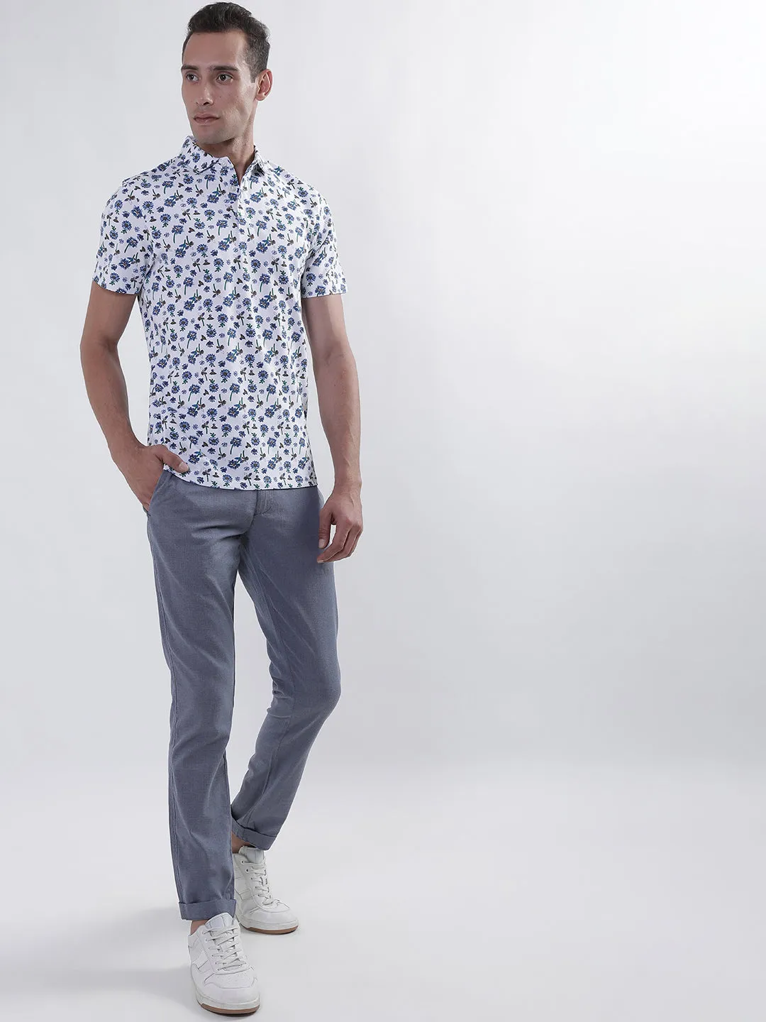 Bruun & Stengade Men White Printed Polo TShirt