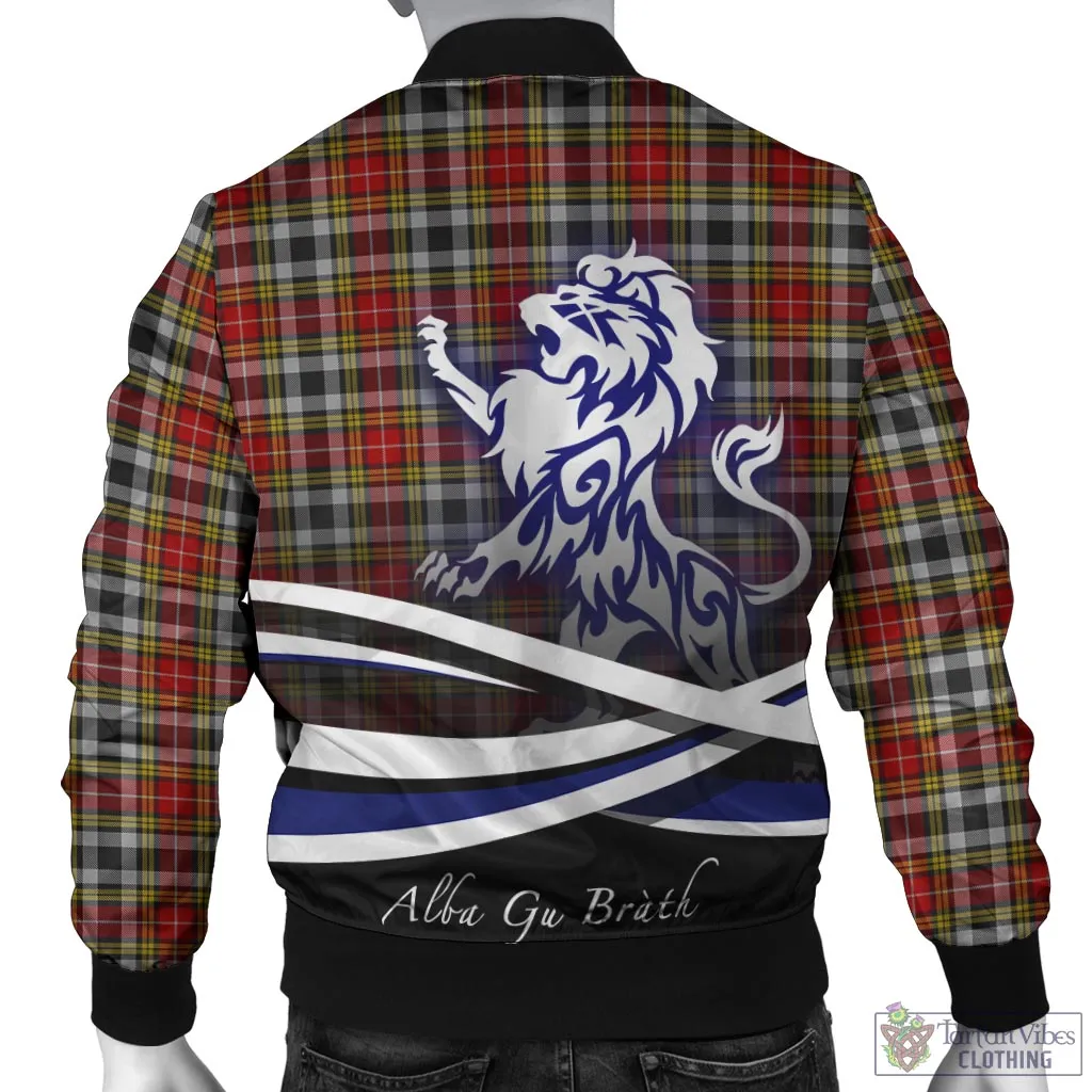 Buchanan Old Dress Tartan Bomber Jacket with Alba Gu Brath Regal Lion Emblem