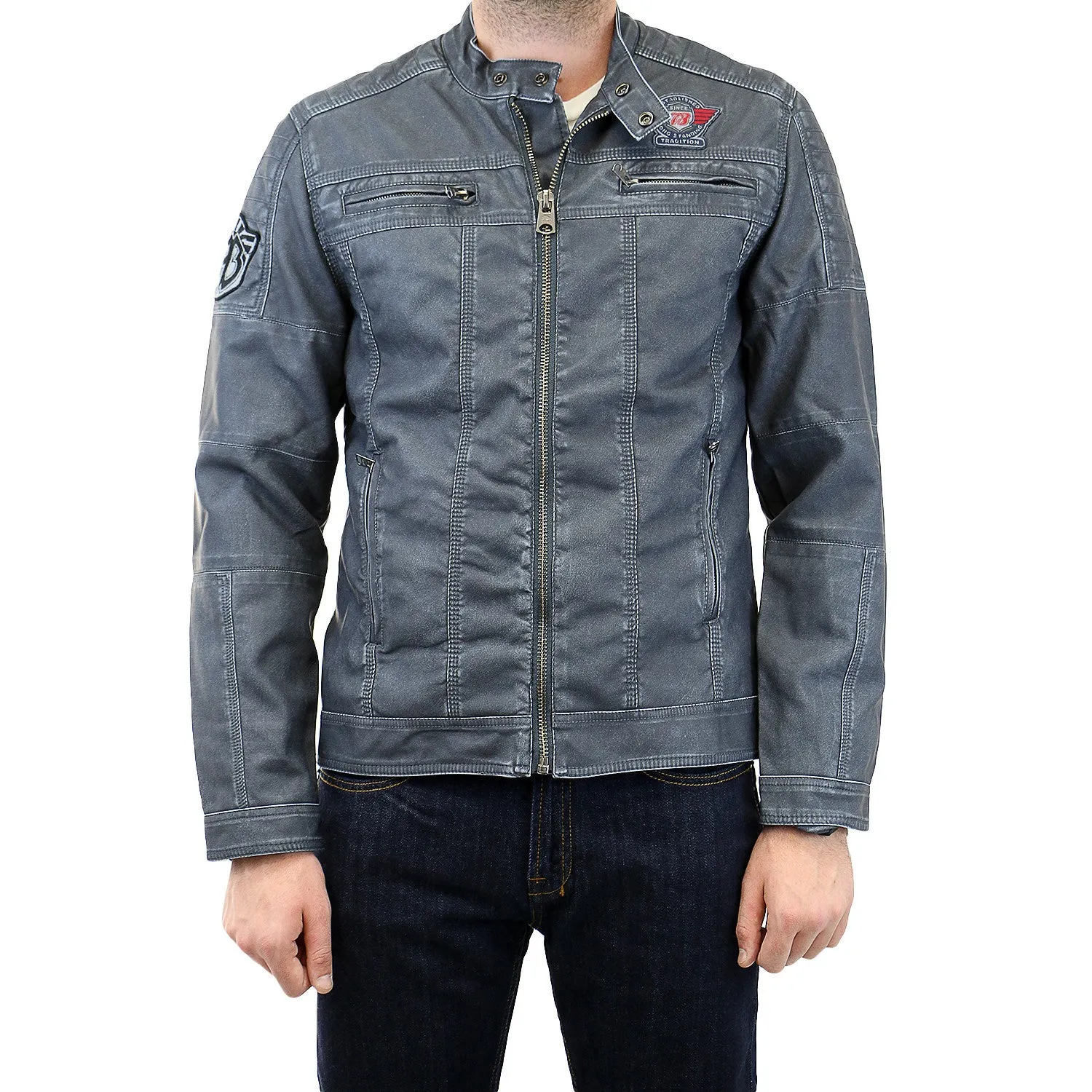 Buffalo by David Bitton Jarley Denim PU Bomber Jacket - Cannon - Mens