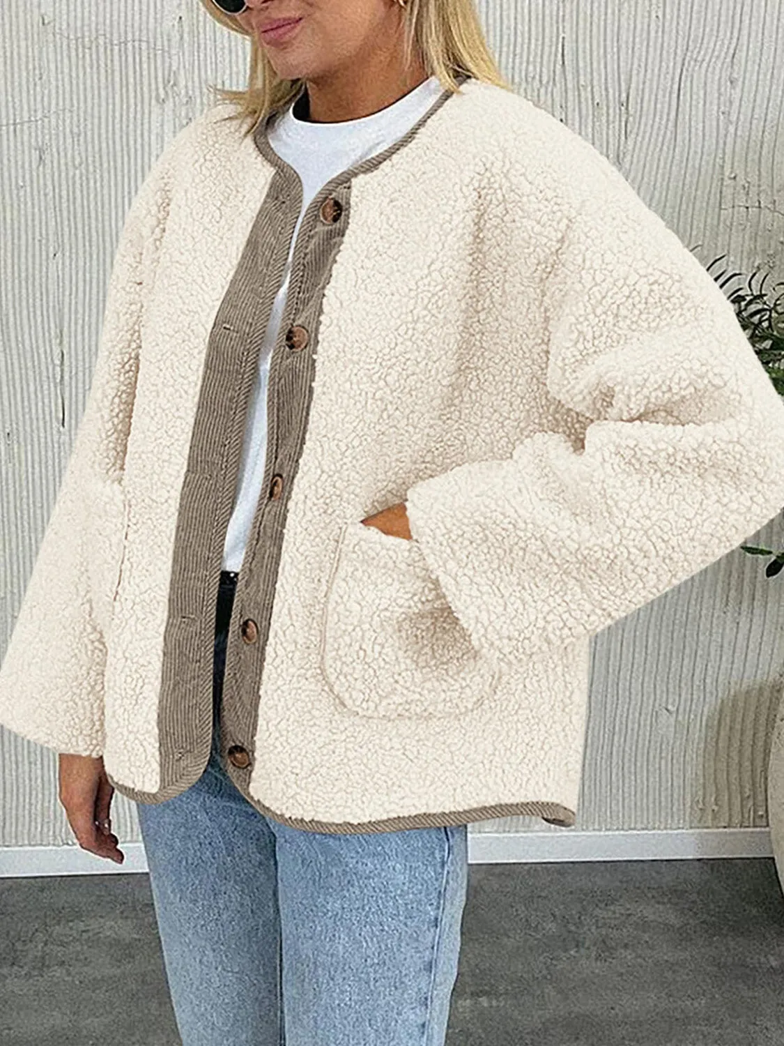 Button Up Sherpa Jacket with Pockets – Cozy & Stylish Outerwear for All Seasons