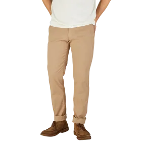 Camel Beige Cotton Stretch Chinos