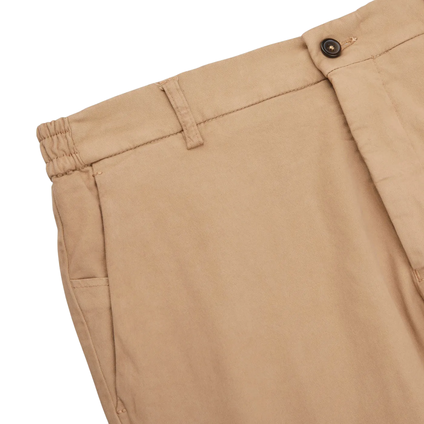 Camel Beige Cotton Stretch Chinos