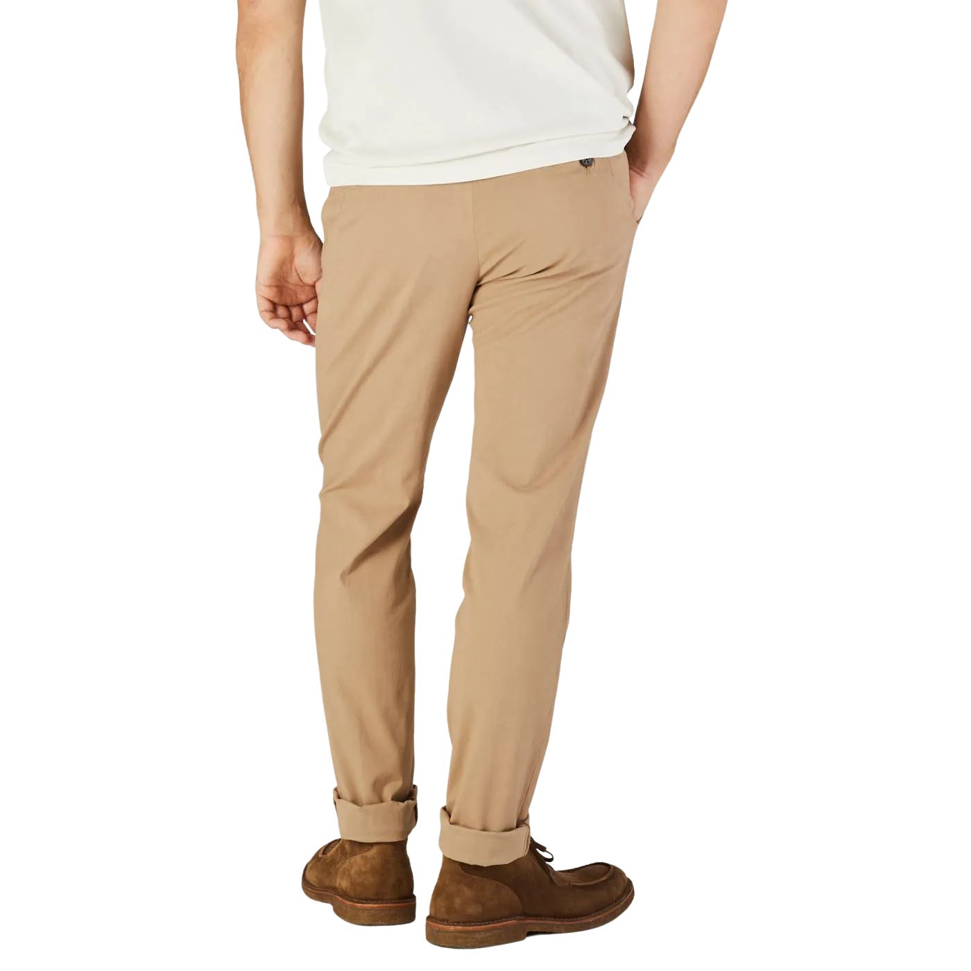 Camel Beige Cotton Stretch Chinos