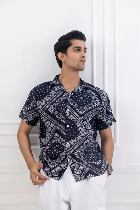 Caribbean Midnight Cuban Collar Shirt