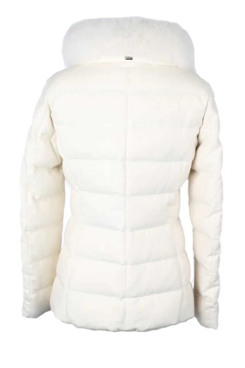 Cashmere/Silk Down Jacket W/ Fur Trim