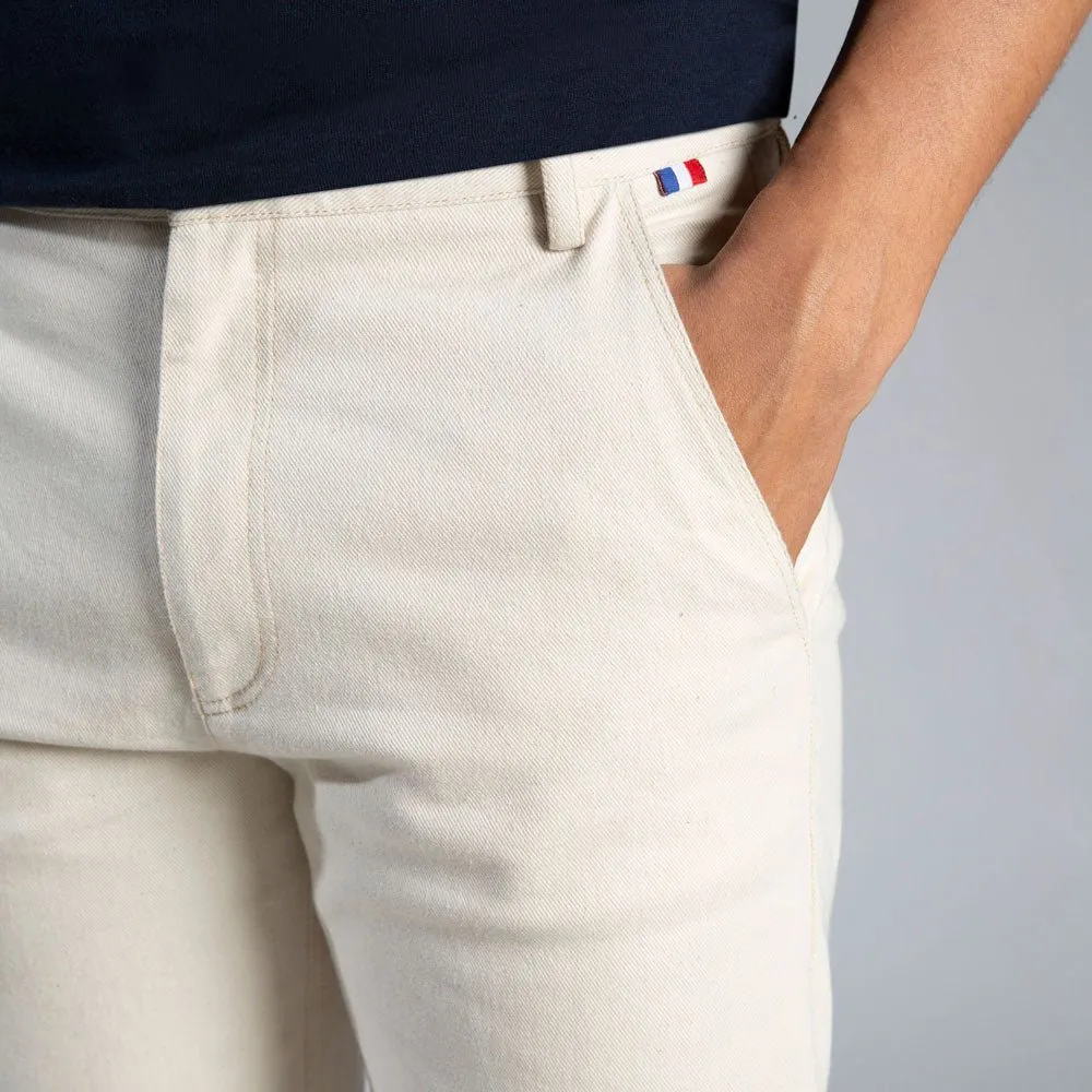 Chino Jeannot écru coupe demi slim