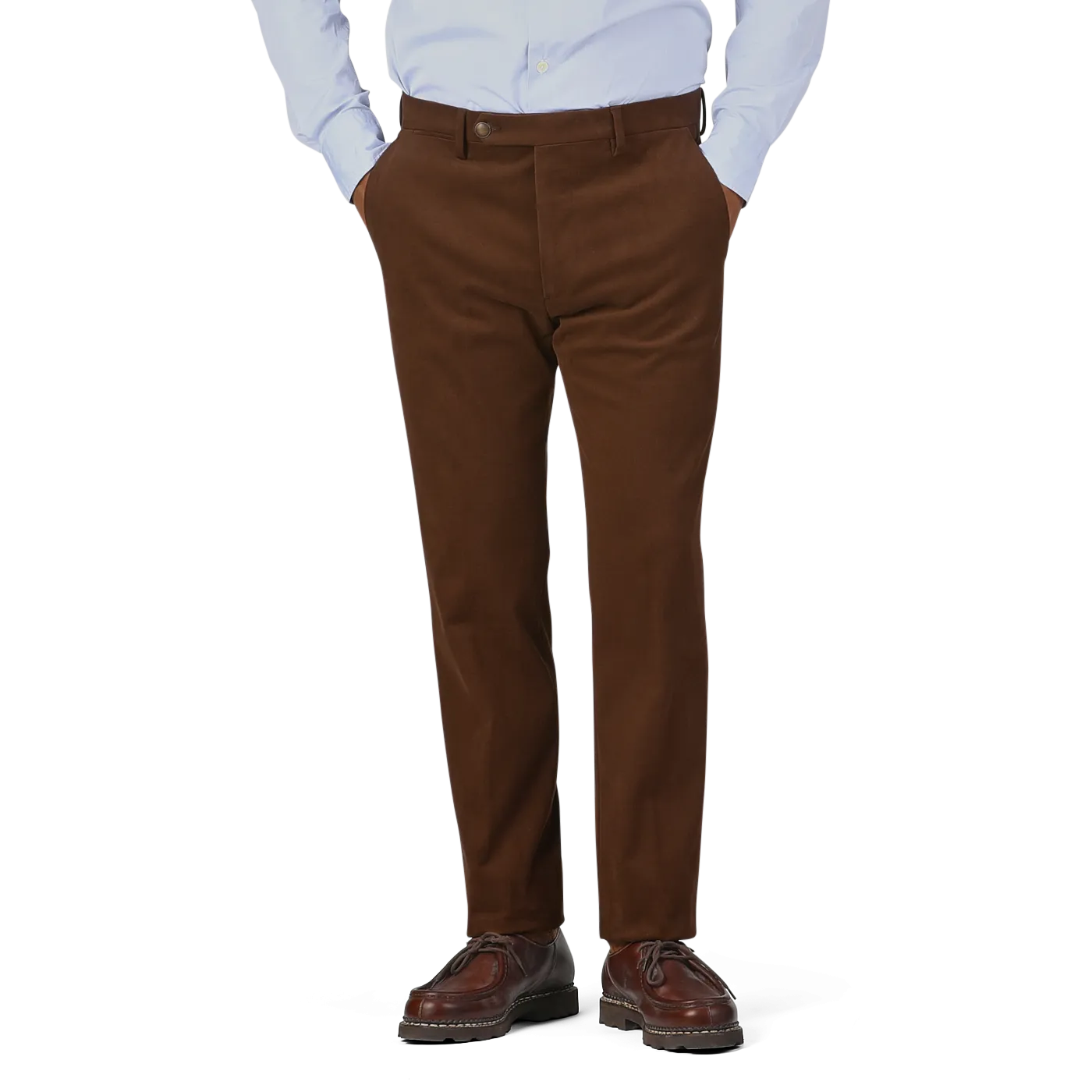 Cinnamon Brown Cotton Moleskin Trousers