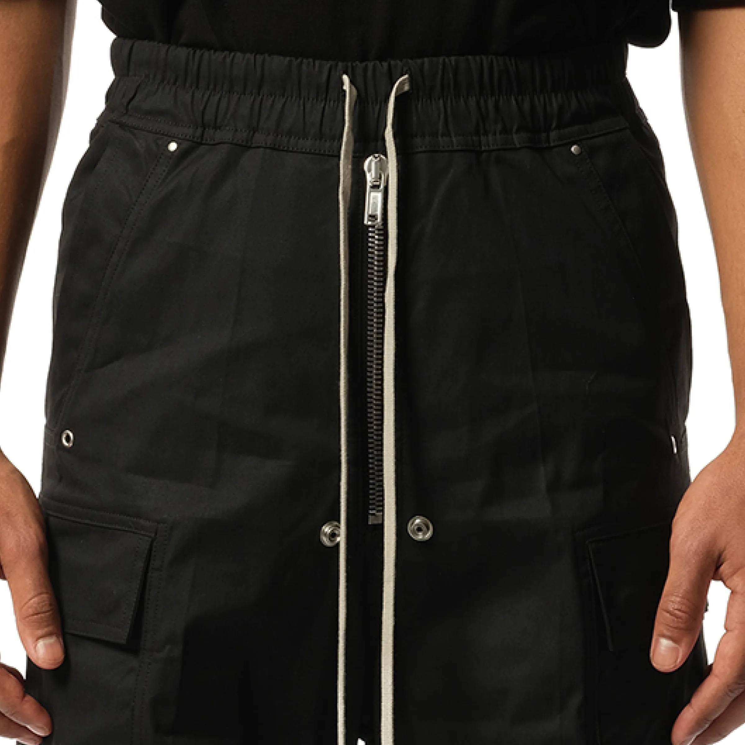 Cotton Poplin Cargobelas Pants in Black