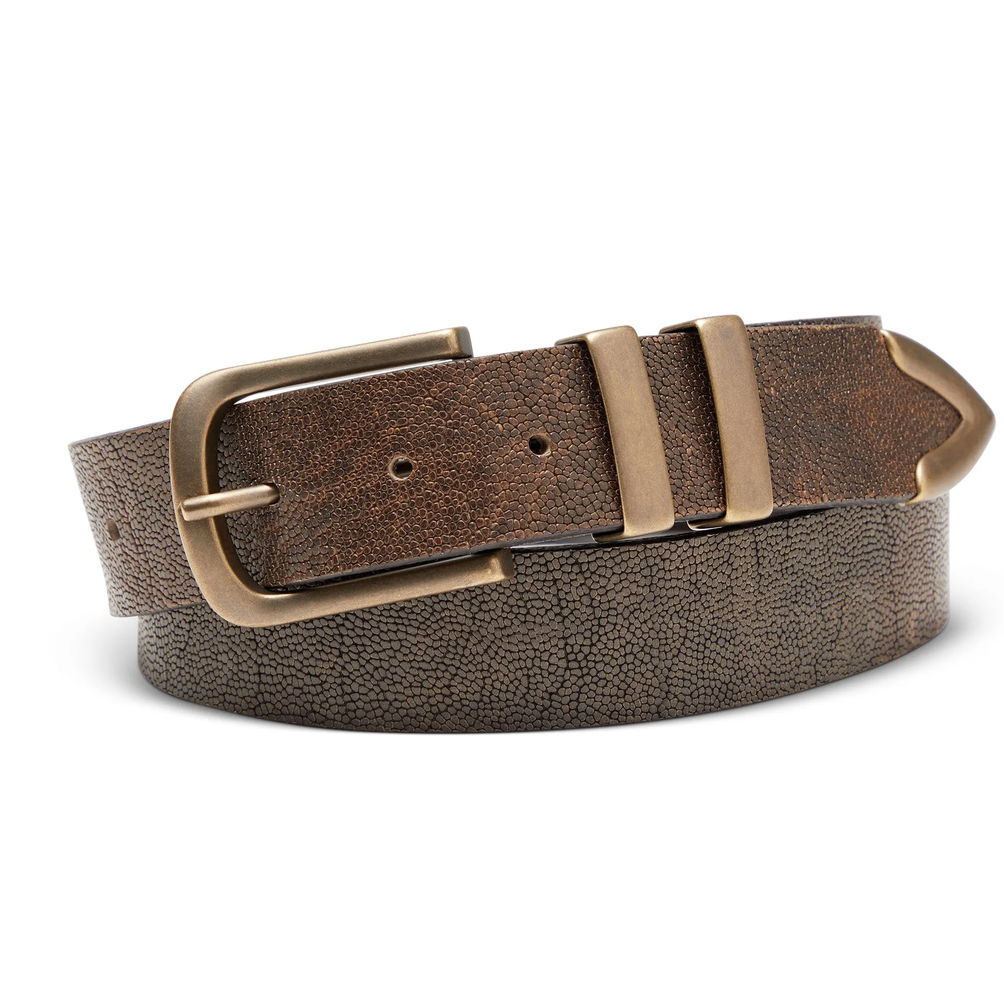 Country & Town Leather Double Keeper Belt