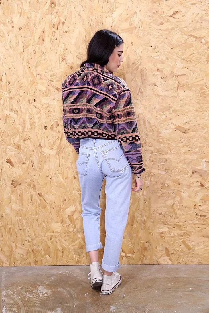 Cropped Aztec Tapestry Jacket