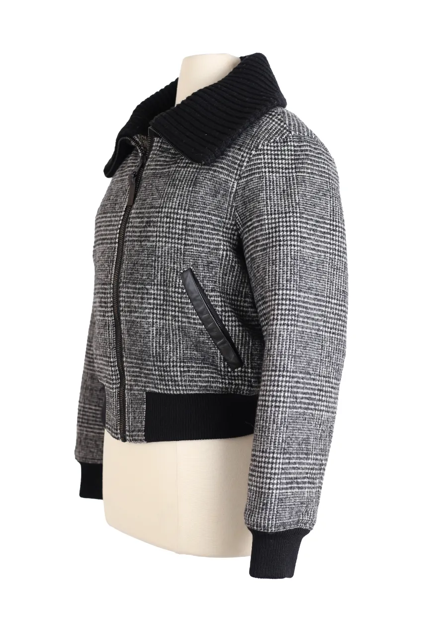 Cropped Down Wool Jacket