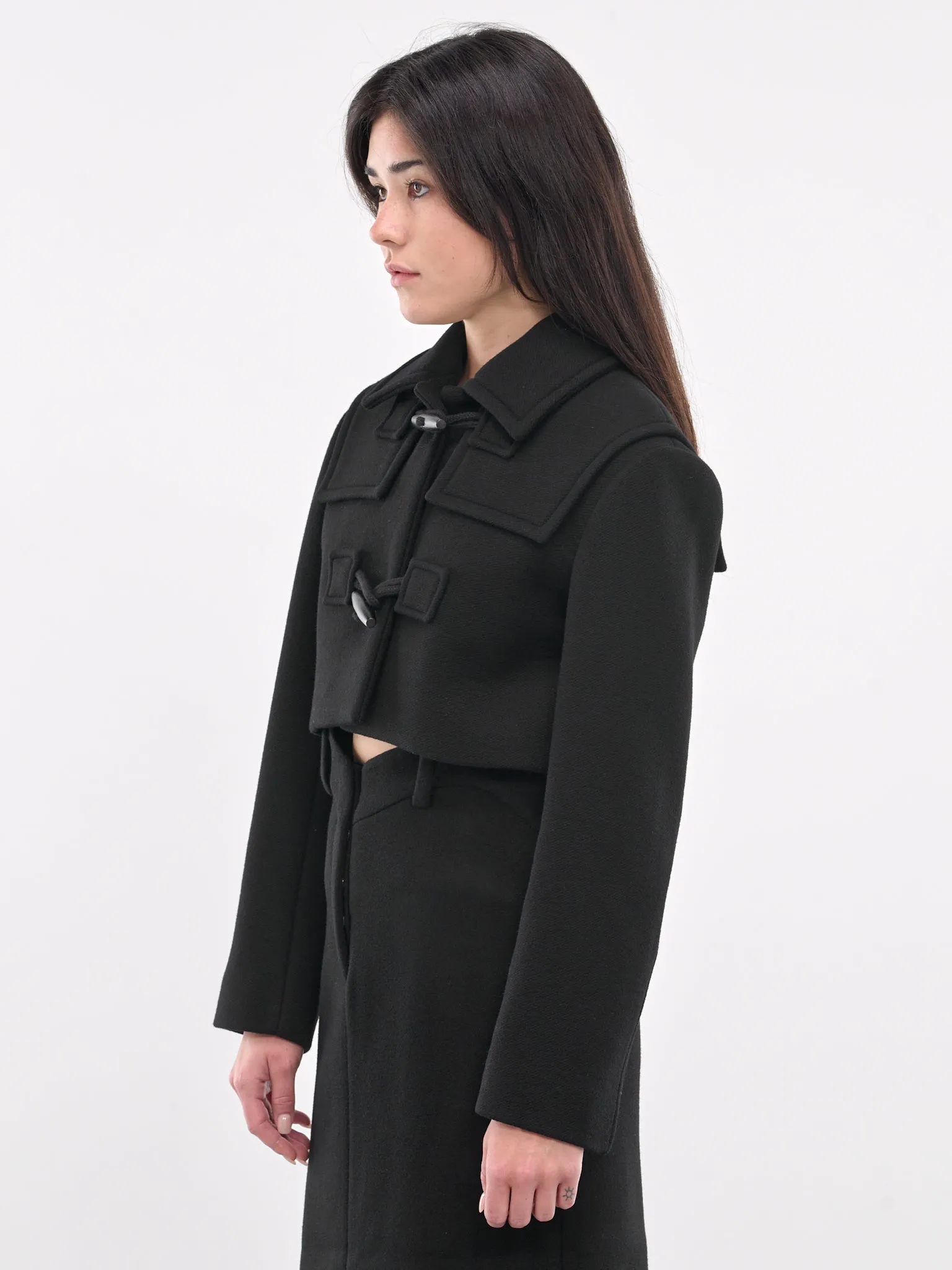 Cropped Duffle Jacket (JK3-24-051-W-BLACK)