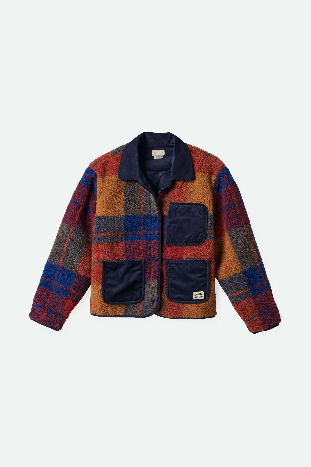 Delilah Sherpa Jacket - Multi Color Plaid