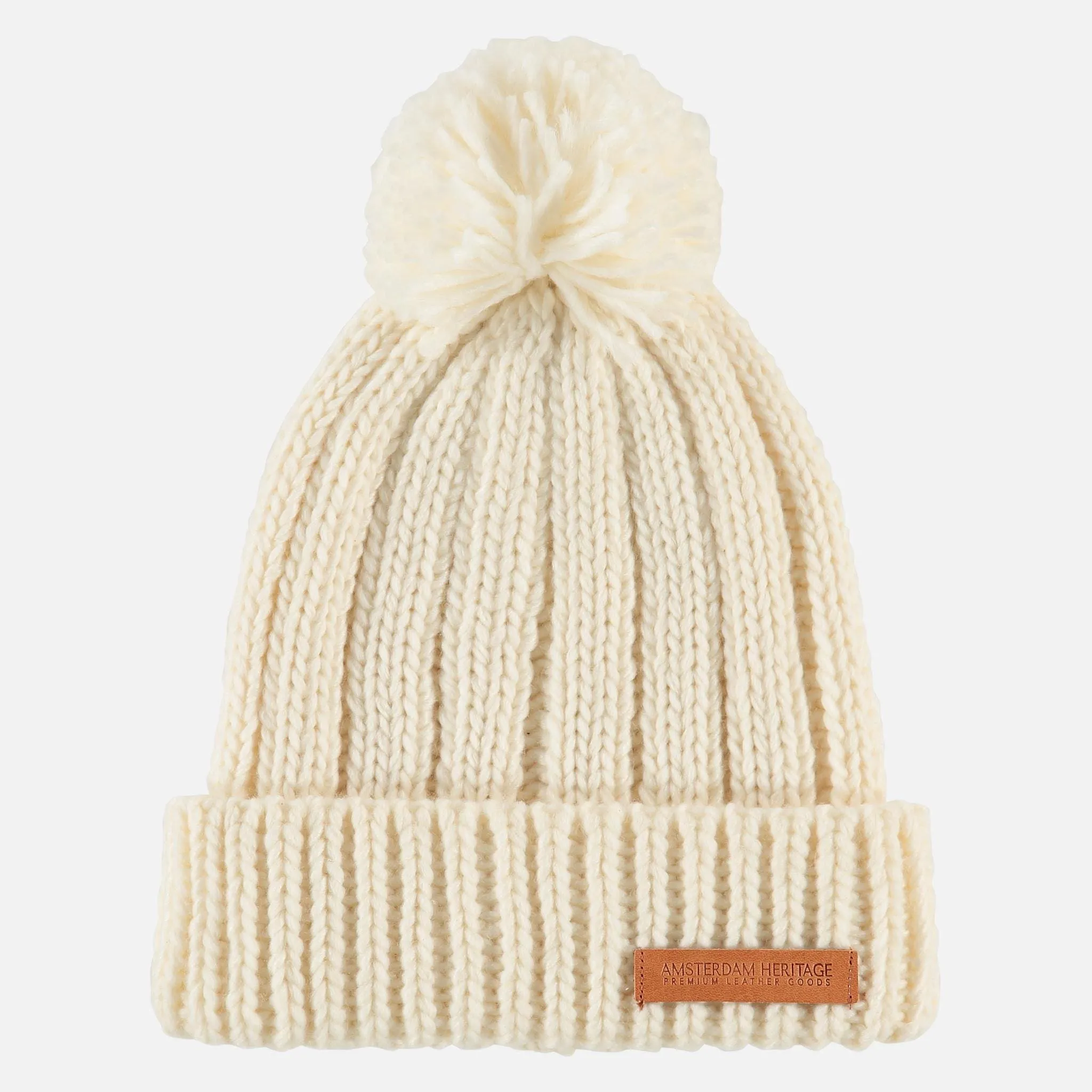 Demi | Chic Rib Knit Beanie With Faux Fur Pom