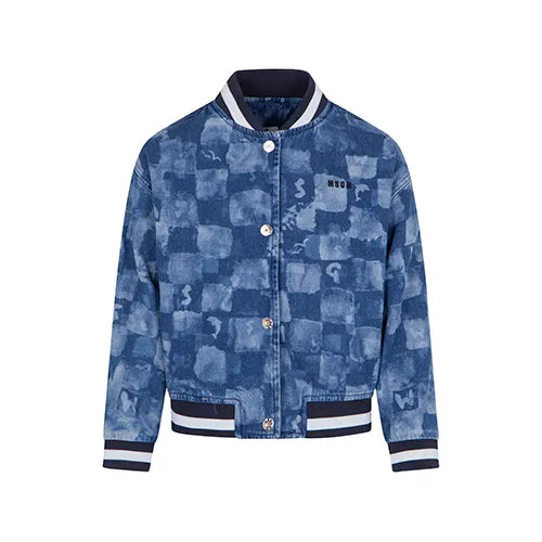 Denim blue bomber jacket by MSGM