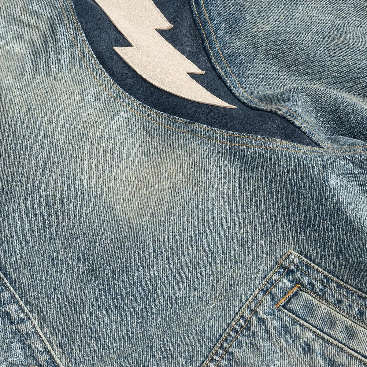 Denim Lightning Varsity Jacket 'Dark Indigo'