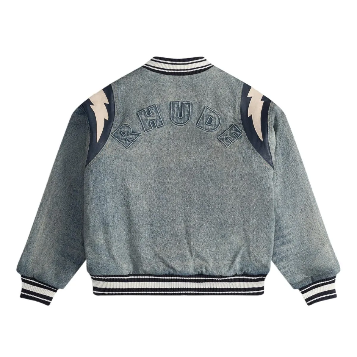 Denim Lightning Varsity Jacket 'Dark Indigo'