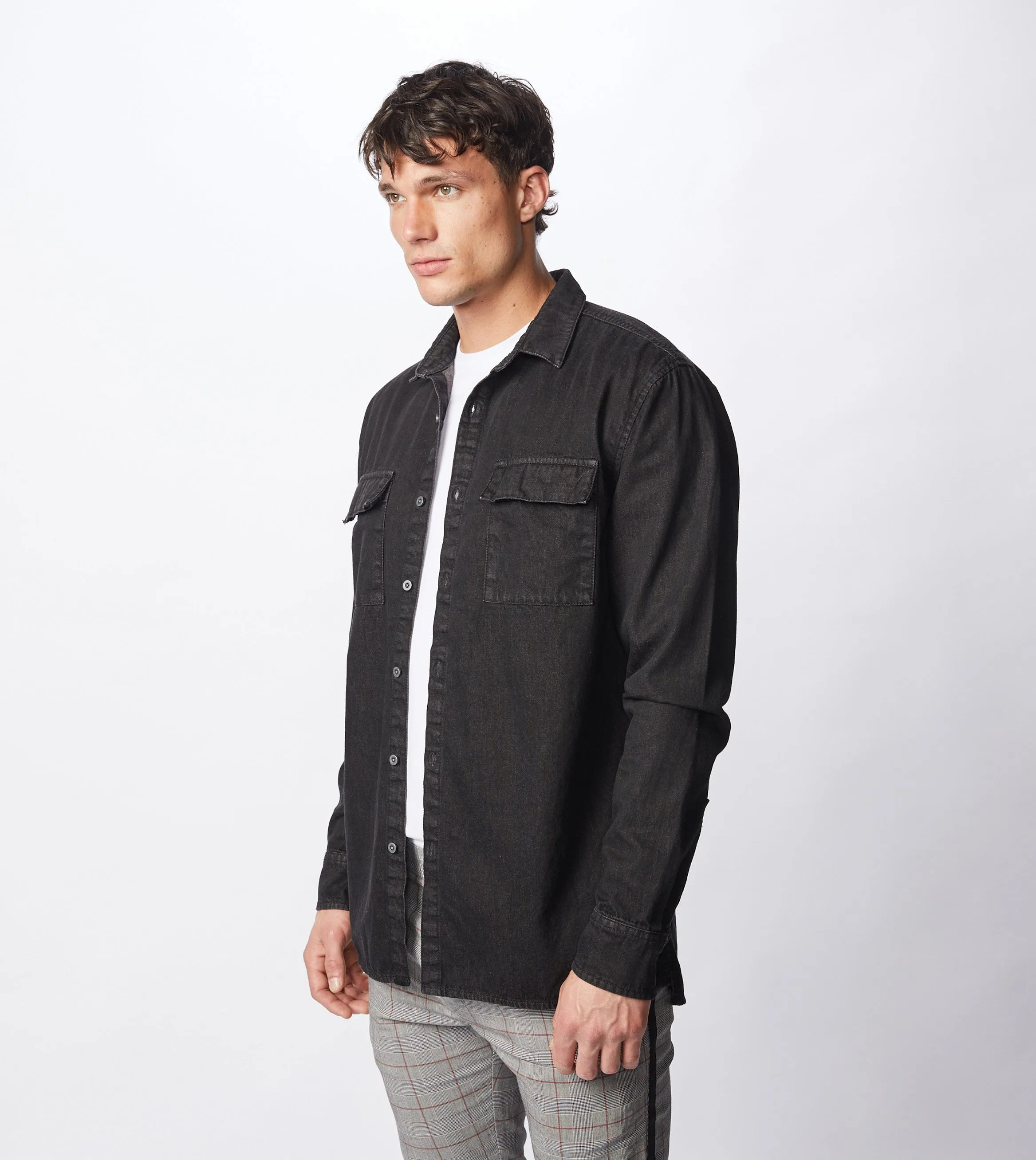 Denim LS Shirt Archive Black