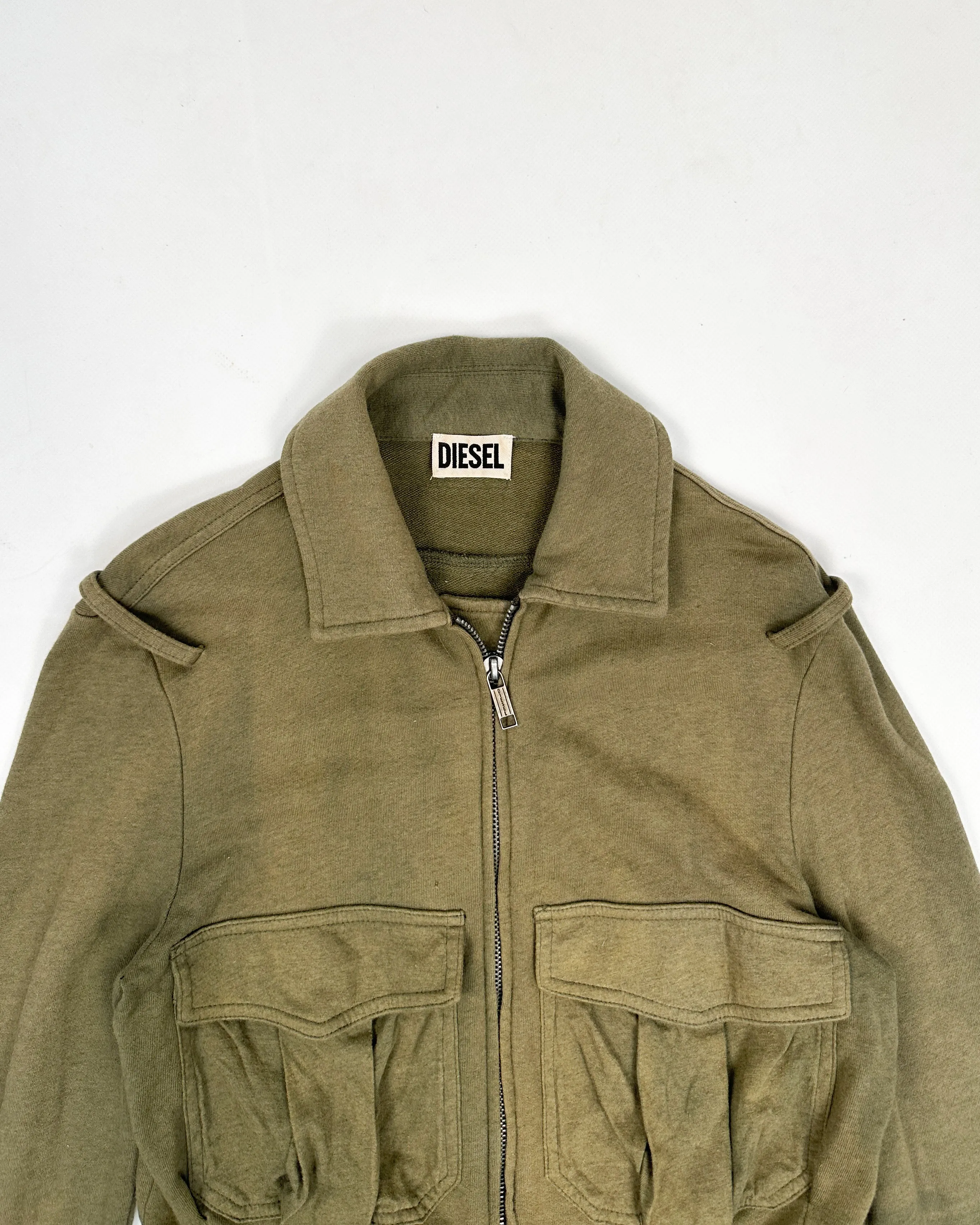 Diesel Cropped Military Green Jacket 2000's