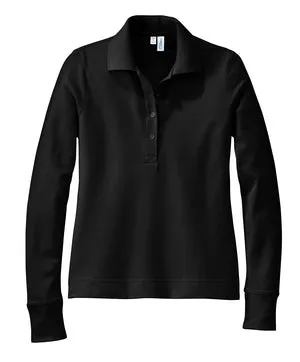 District Threads - Ladies Long Sleeve Stretch Pique Sport Shirt.  DT301LS